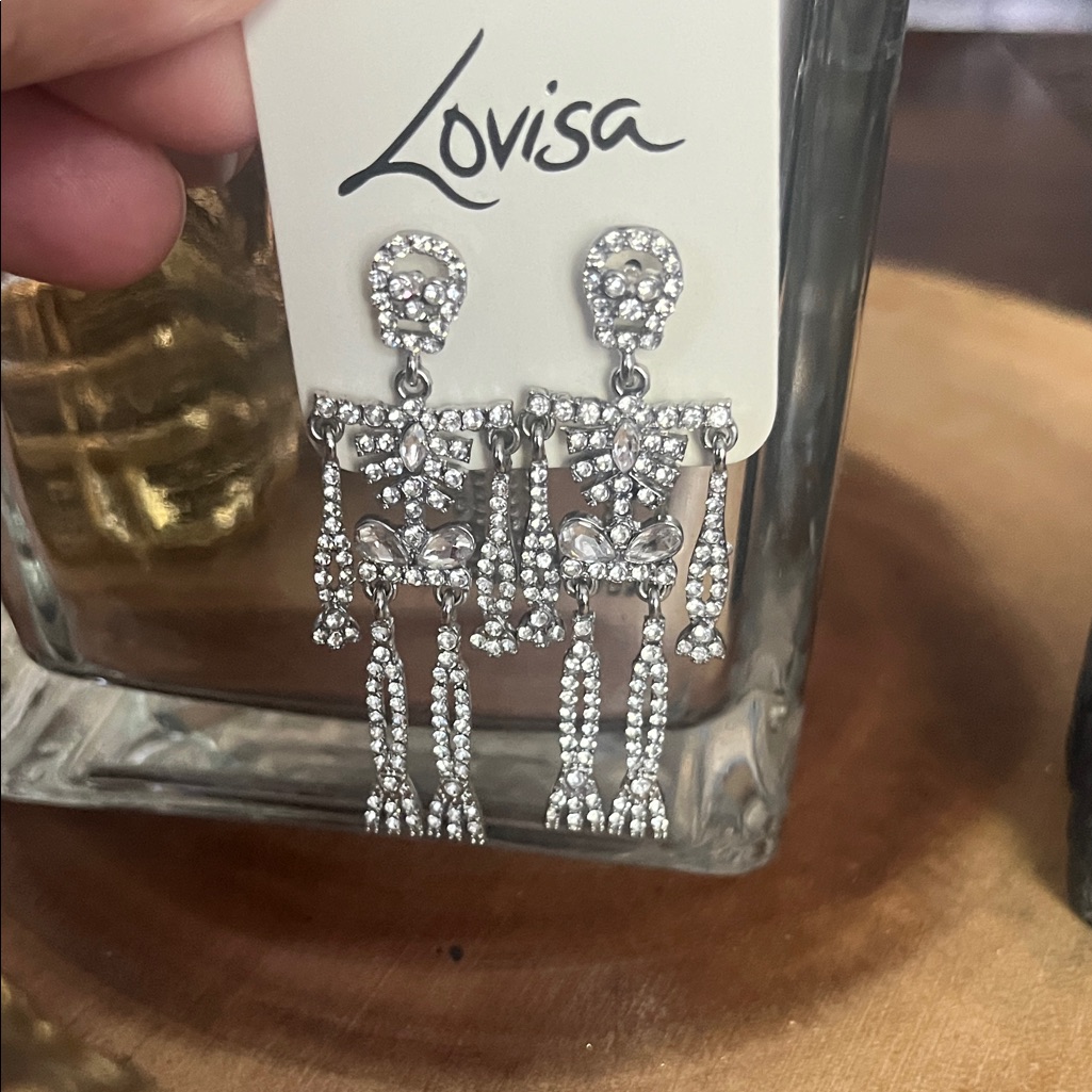 Lovisa Silver Crystal Skeleton Earrings